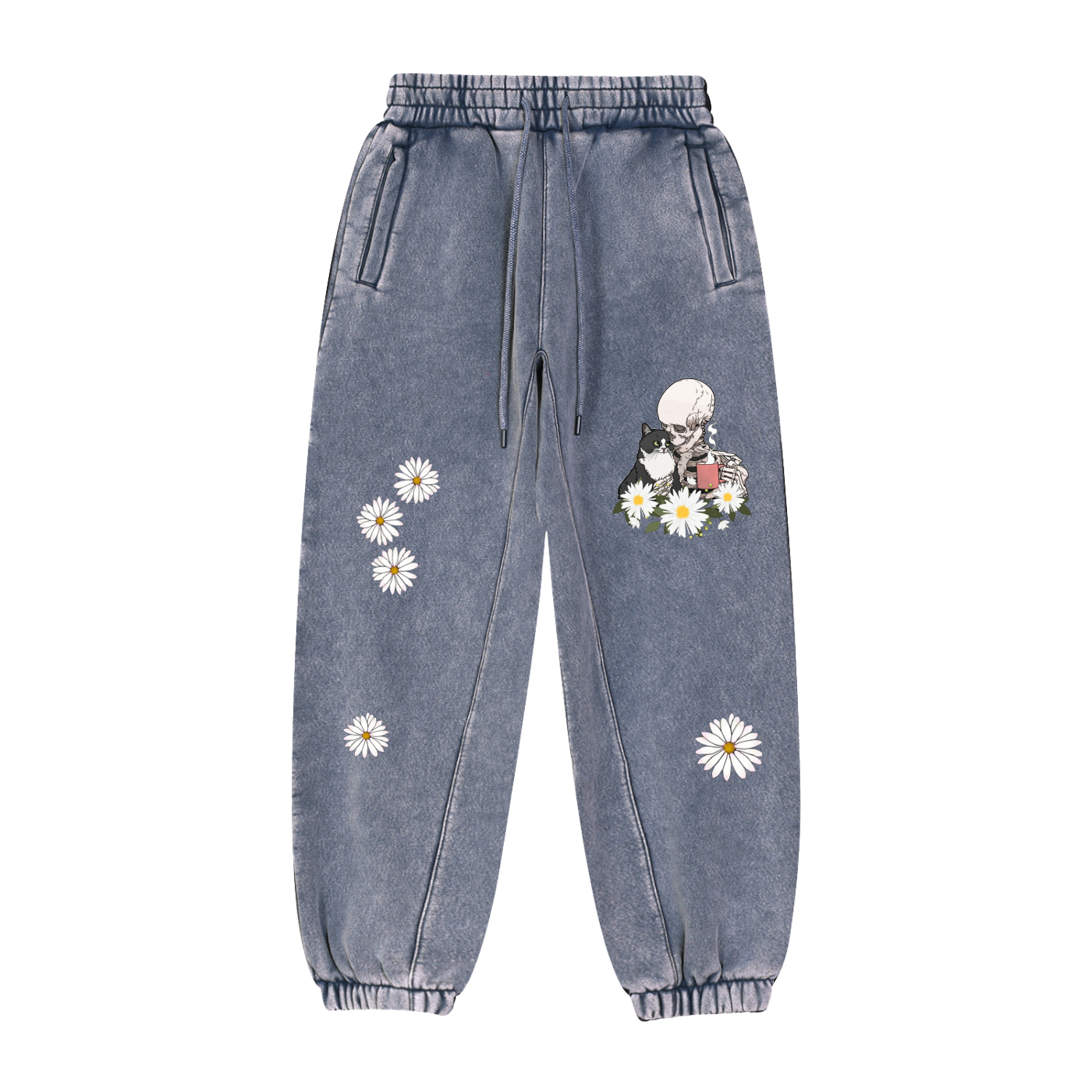 Bukser,Sweatpants,Pants,Vedoy,Flower Collection ,Flower,Flower print,Skeleton,Skjelett ,Spooky