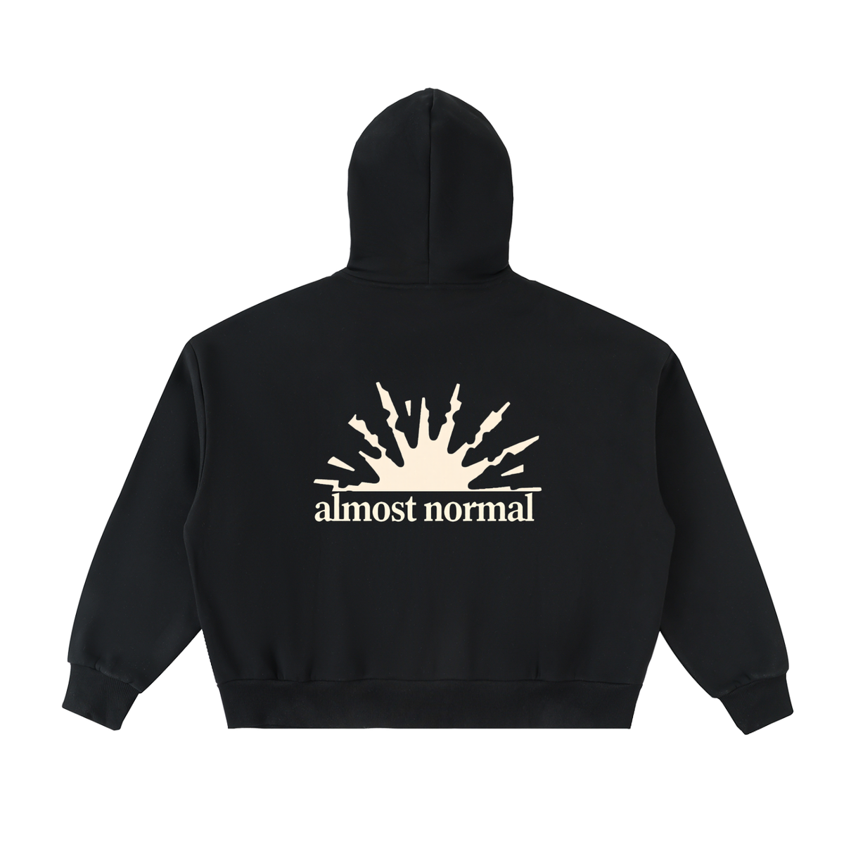 Fleeced Full-Zip Boxy Hoodie