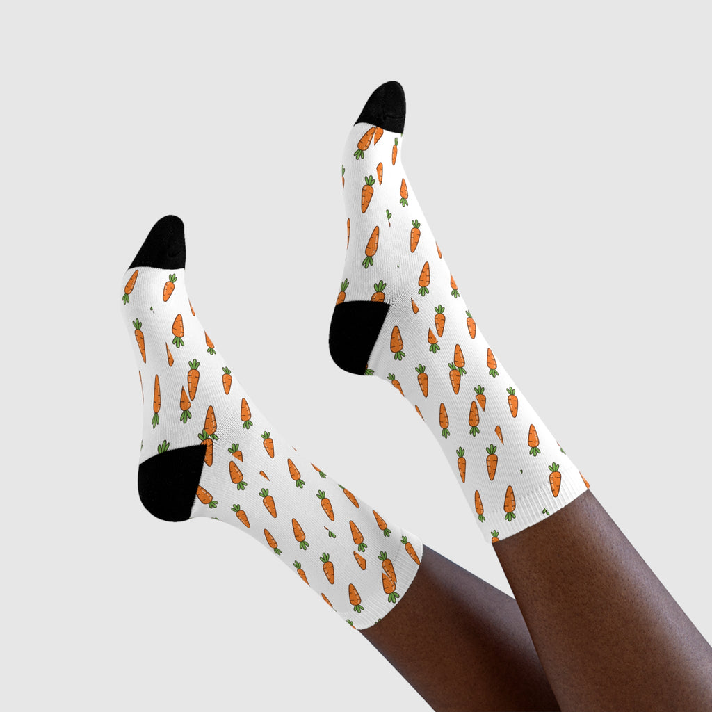Carrot Pattern Crew Socks - Carrot Collection
