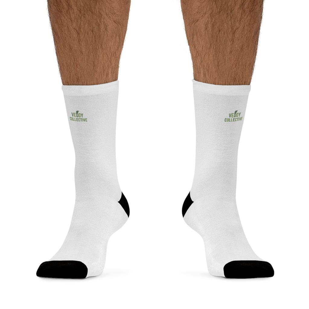 Eco-Friendly 'We Love Recycling' Crew Socks — Recycled Polyester Comfort