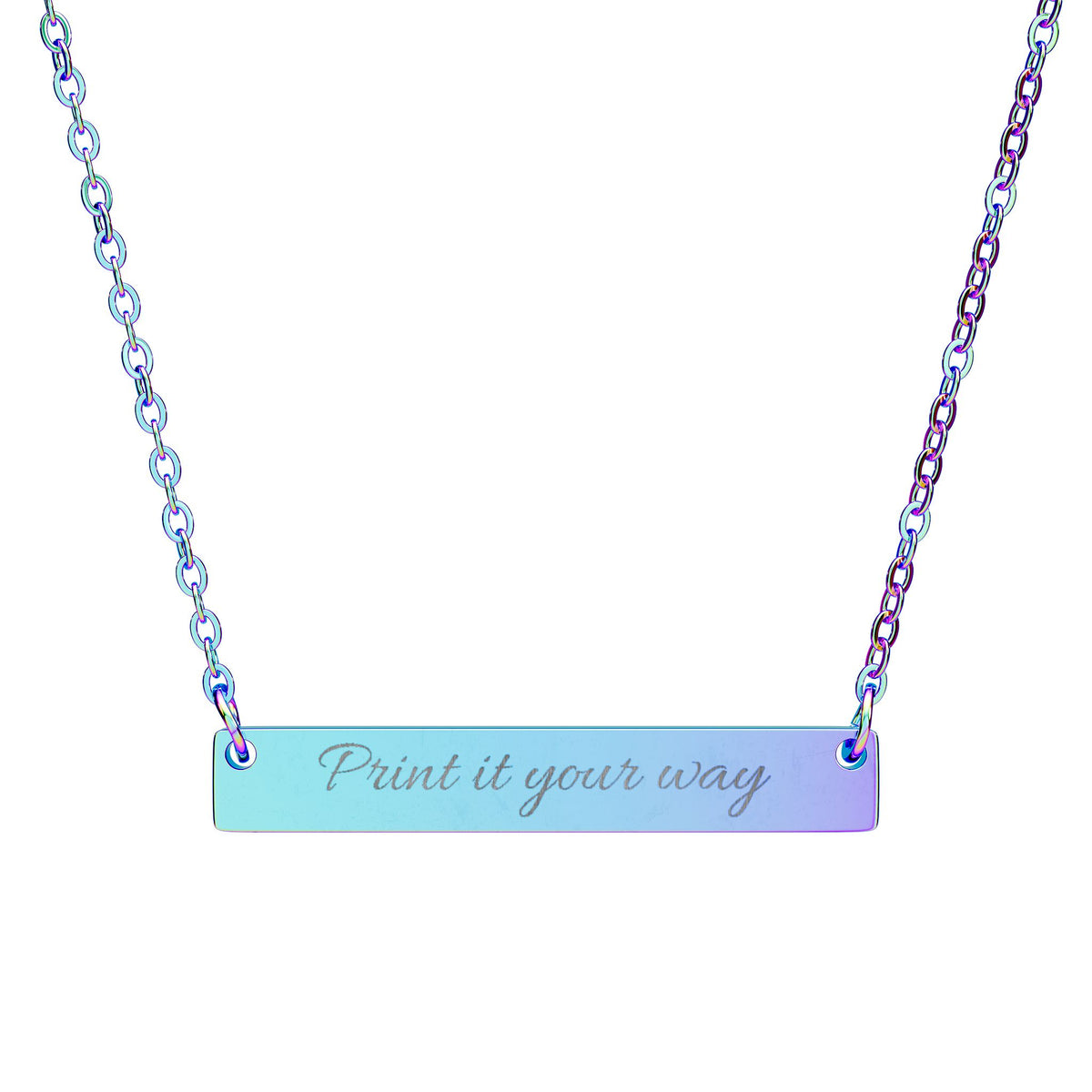 Horizontal Bar Necklace (Engraving)