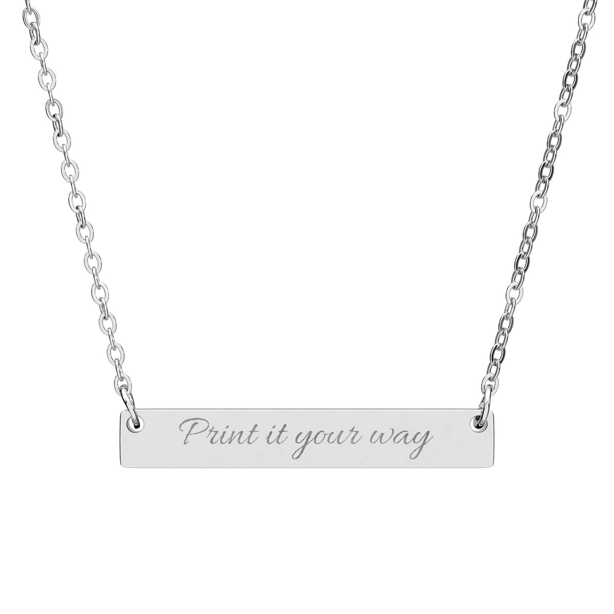 Horizontal Bar Necklace (Engraving)