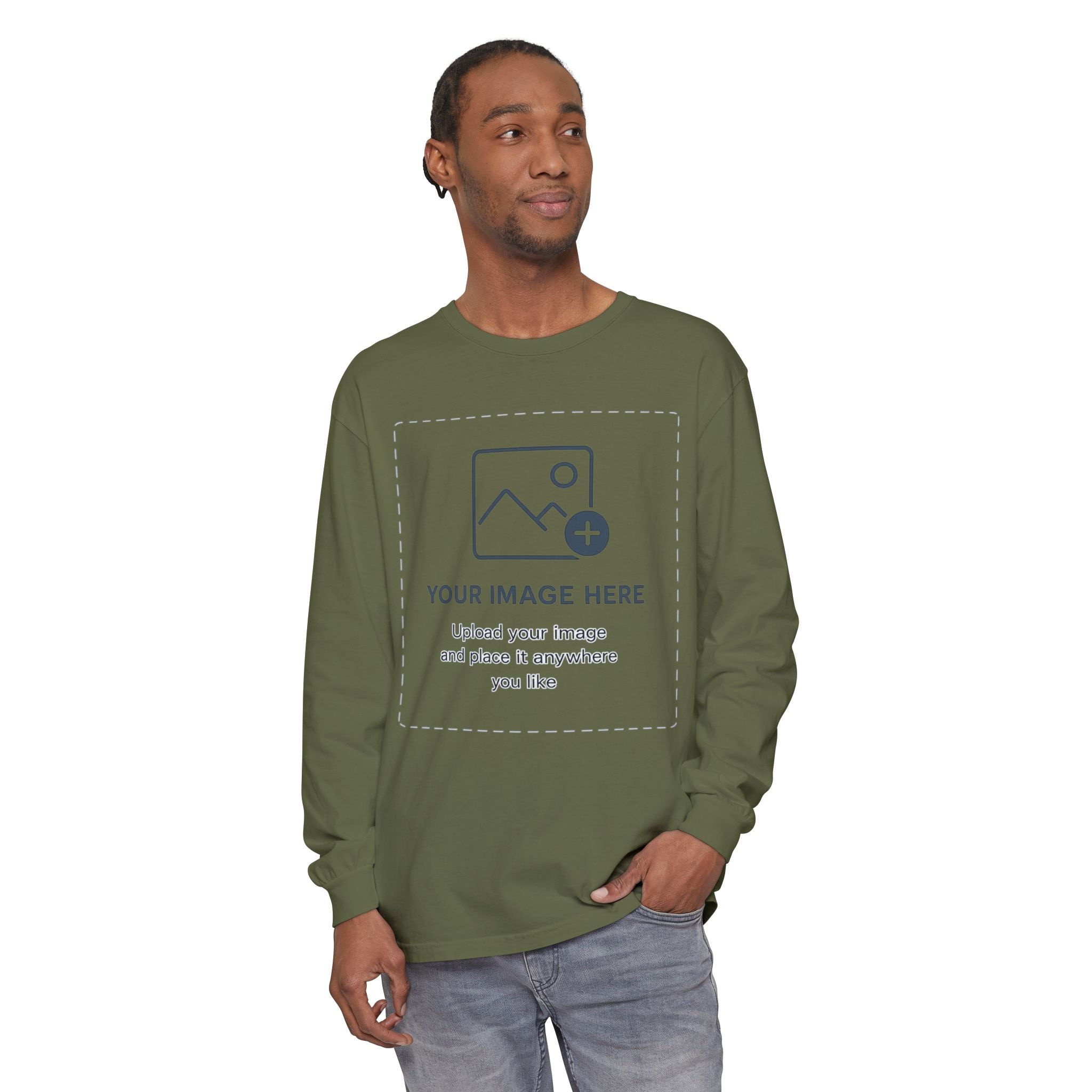 Custom Print - Unisex Garment-dyed Long Sleeve T-Shirt