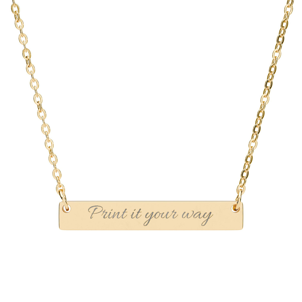 Horizontal Bar Necklace (Engraving)
