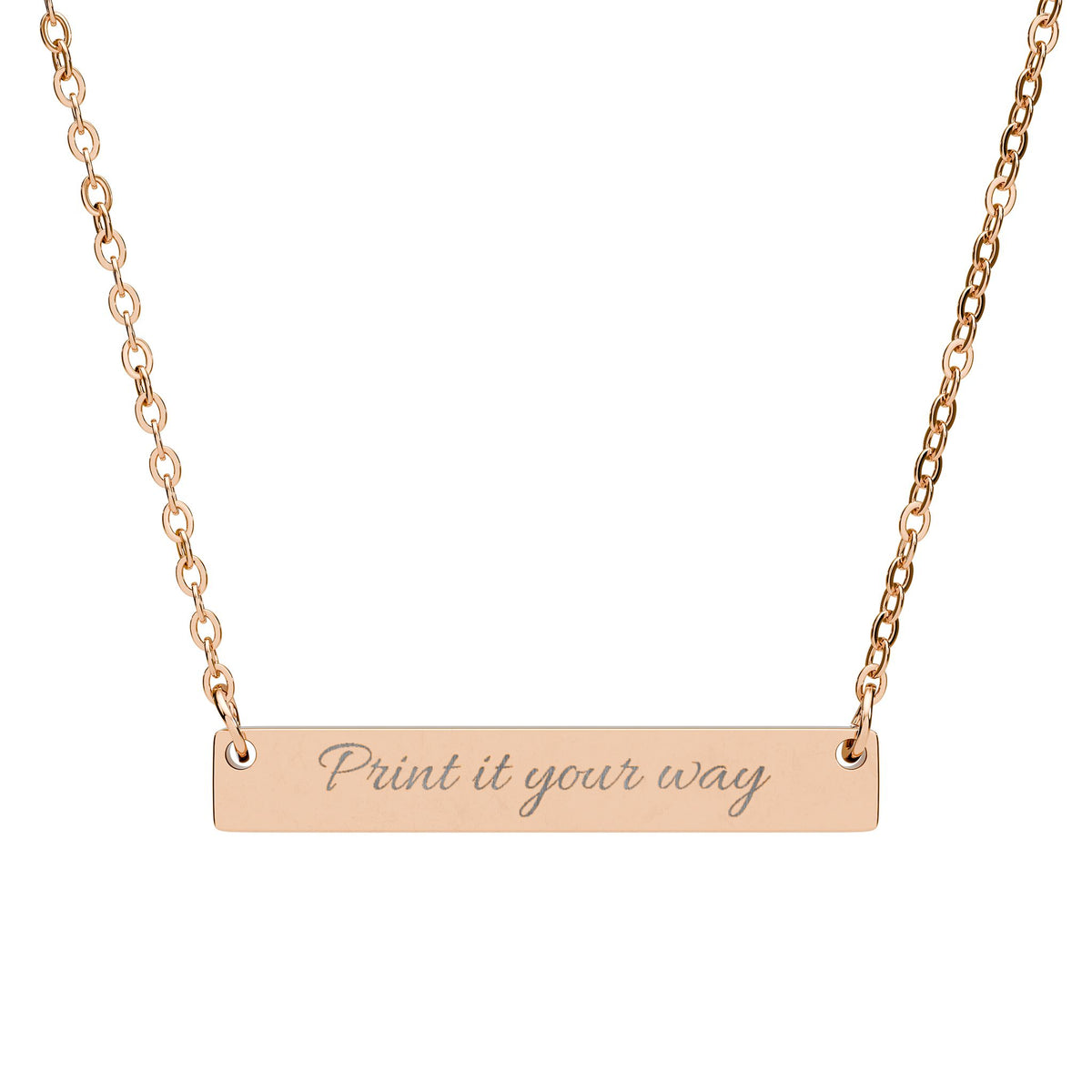 Horizontal Bar Necklace (Engraving)