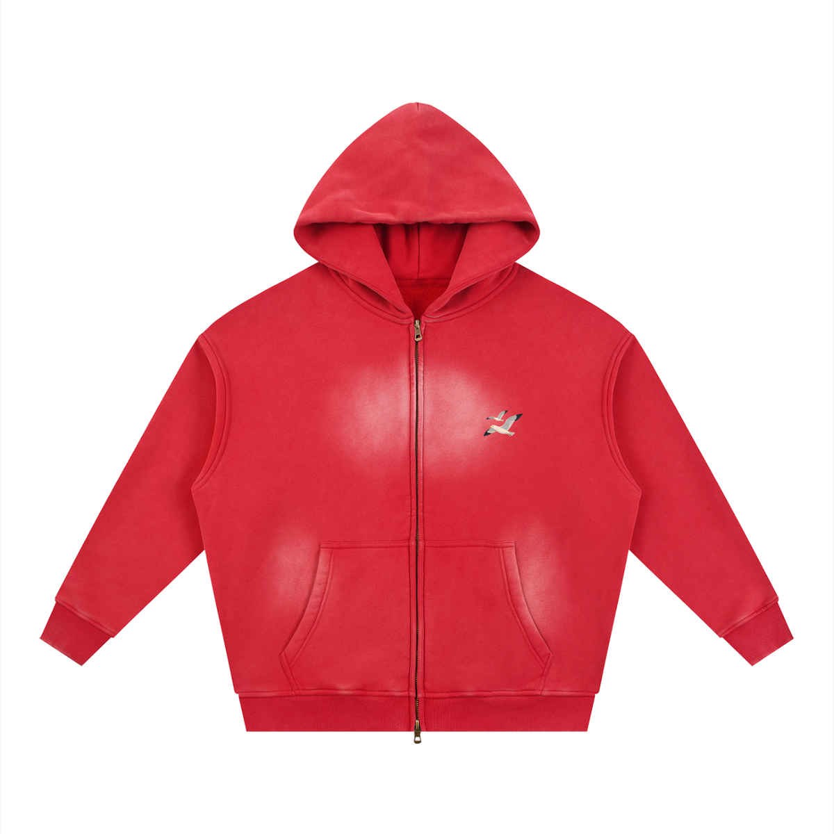 Sunfade Two-way Zipper Boxy Fleece Hoodie