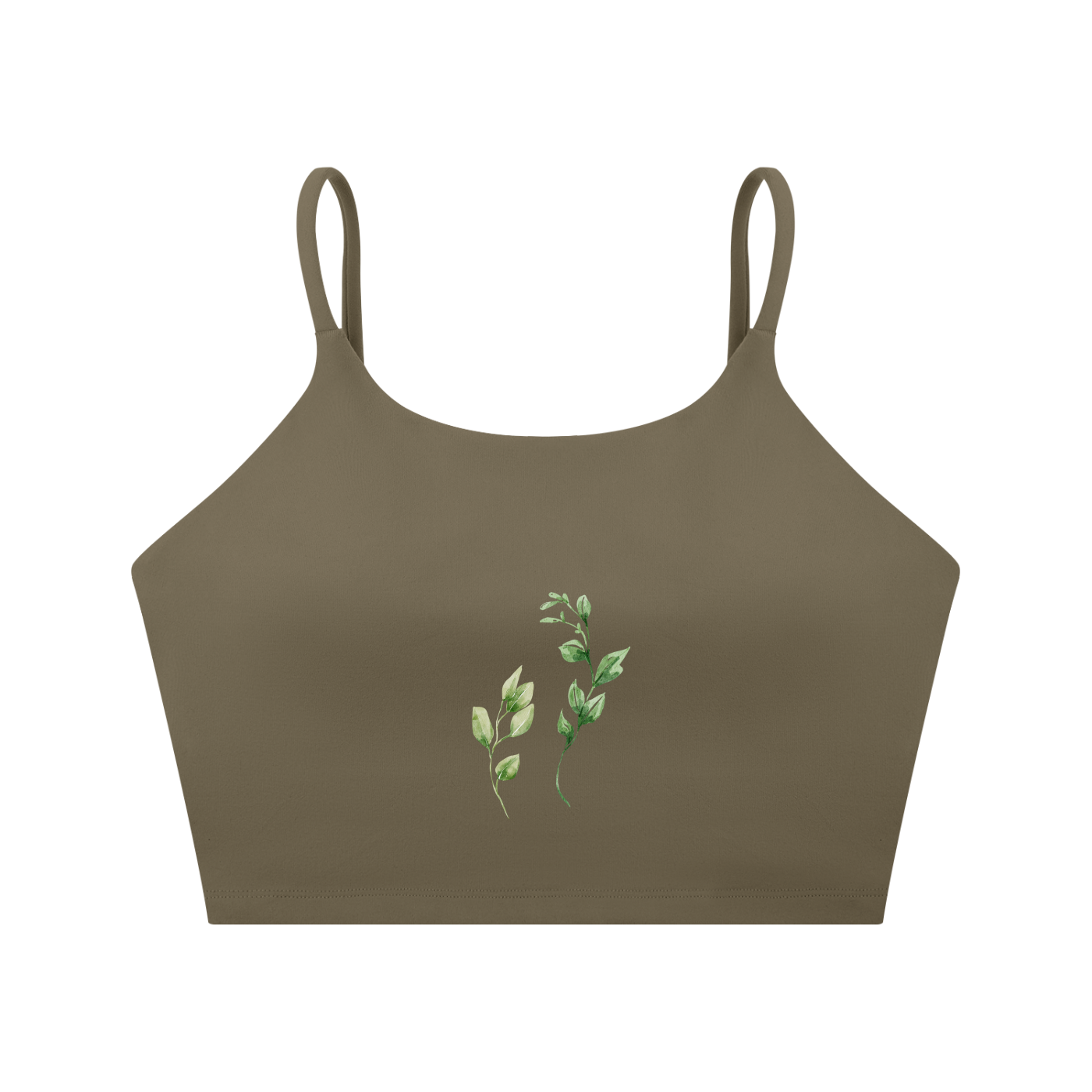 Spaghetti Strap Yoga Sports Bra - Leaf Collection