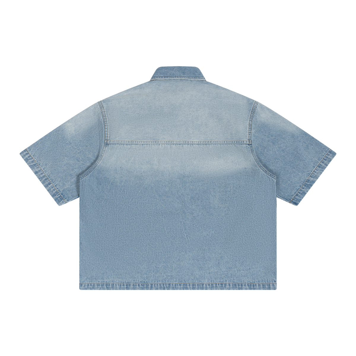 Vintage Wash Boxy Short Denim Shirt Unisex