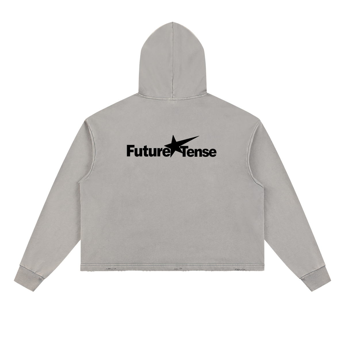 Vintage Washed Frayed-Hem Hoodie