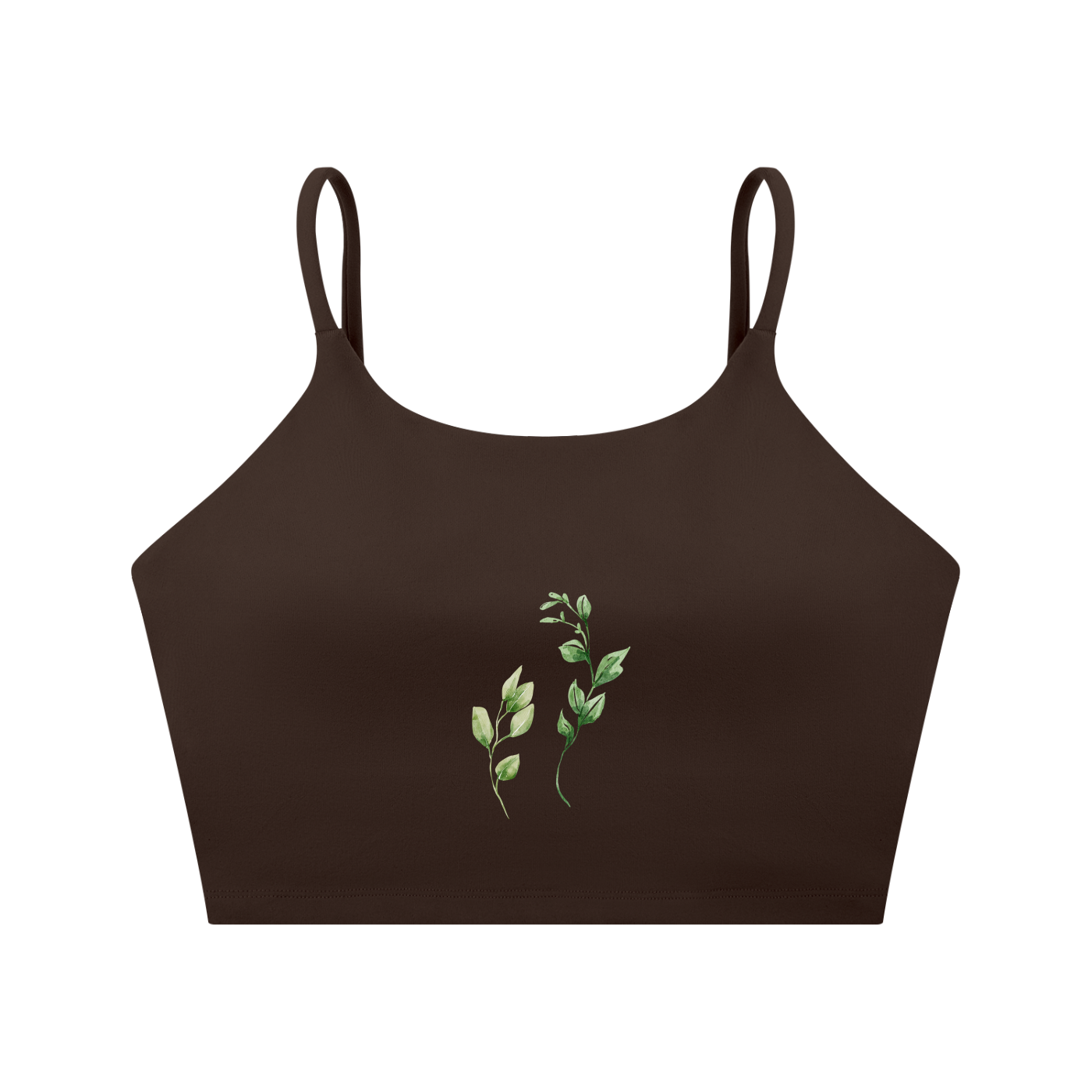 Spaghetti Strap Yoga Sports Bra - Leaf Collection