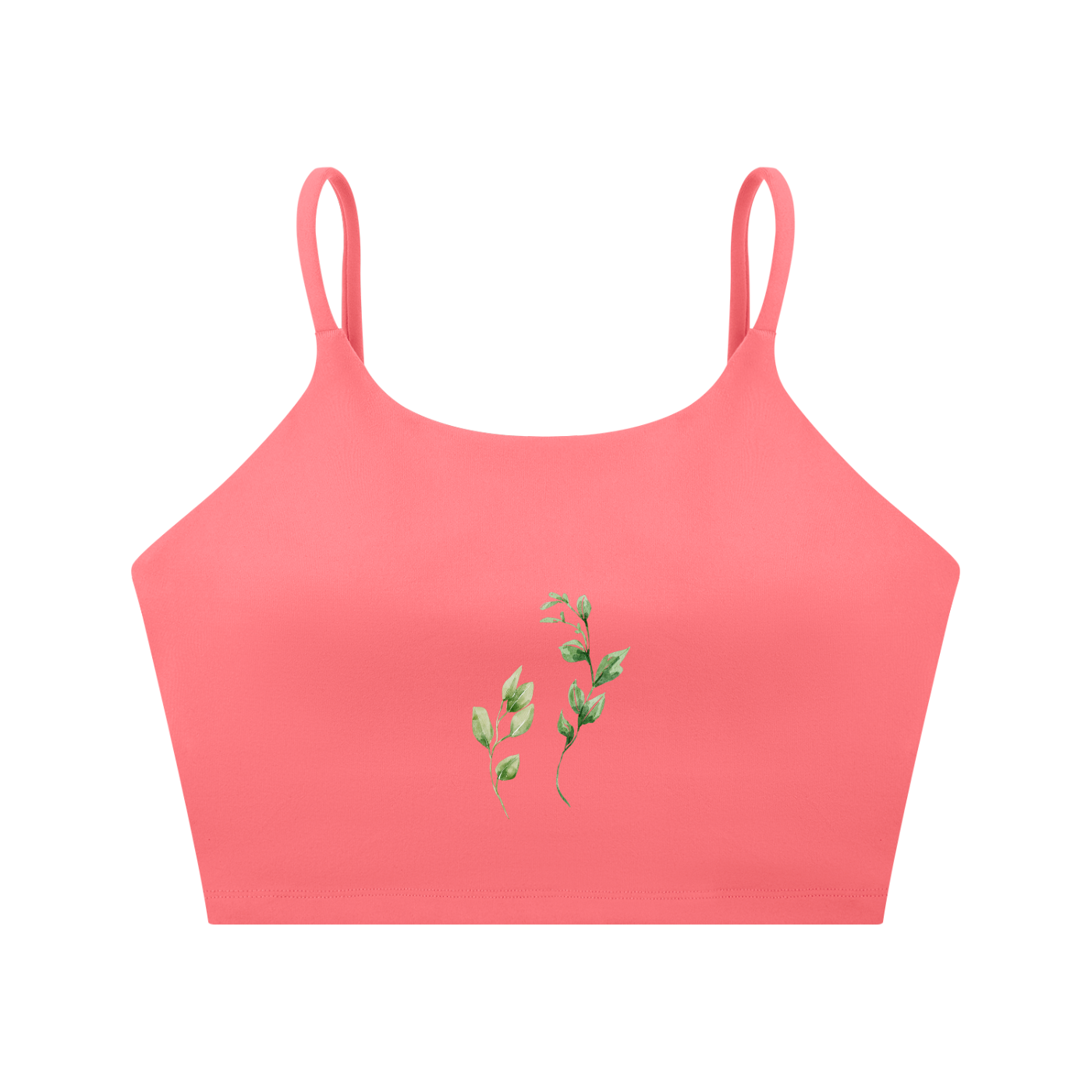 Spaghetti Strap Yoga Sports Bra - Leaf Collection