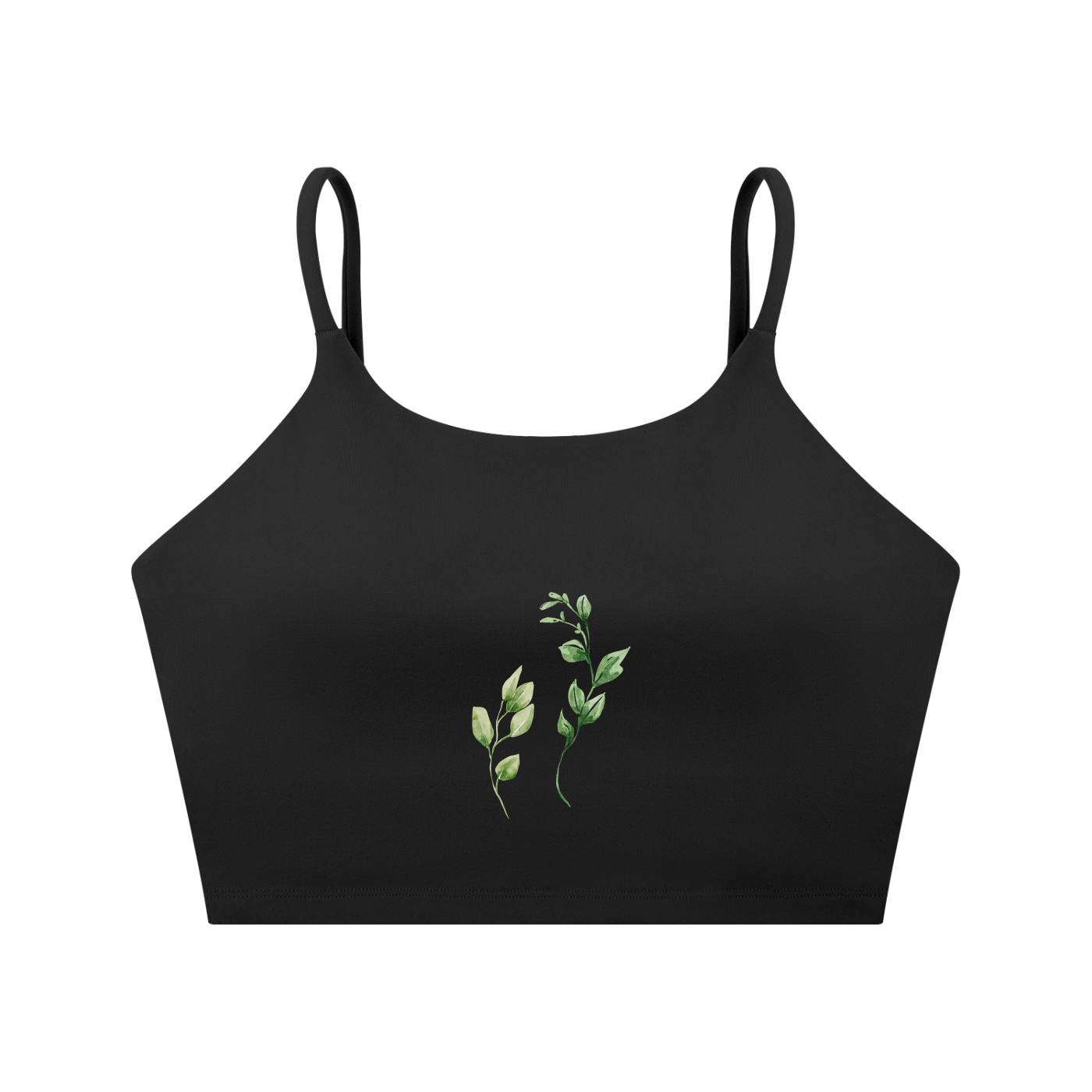 Spaghetti Strap Yoga Sports Bra - Leaf Collection