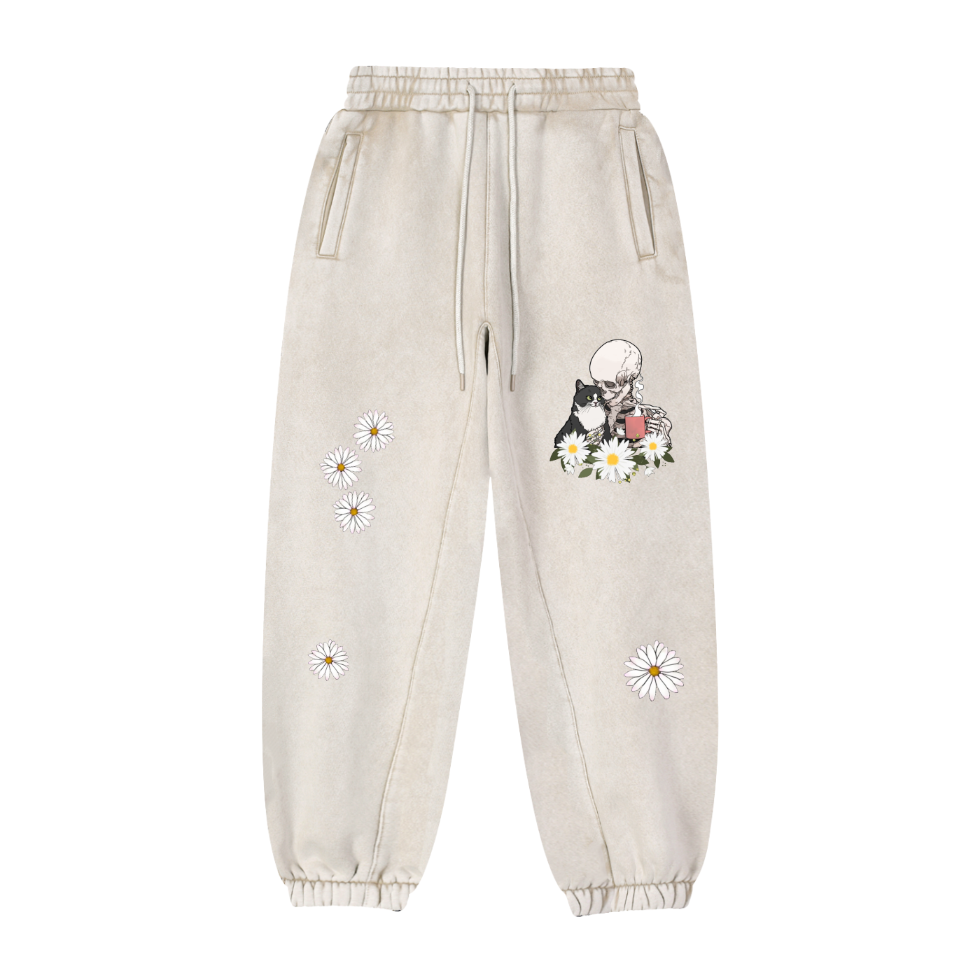 Bukser,Sweatpants,Pants,Vedoy,Flower Collection ,Flower,Flower print,Skeleton,Skjelett ,Spooky