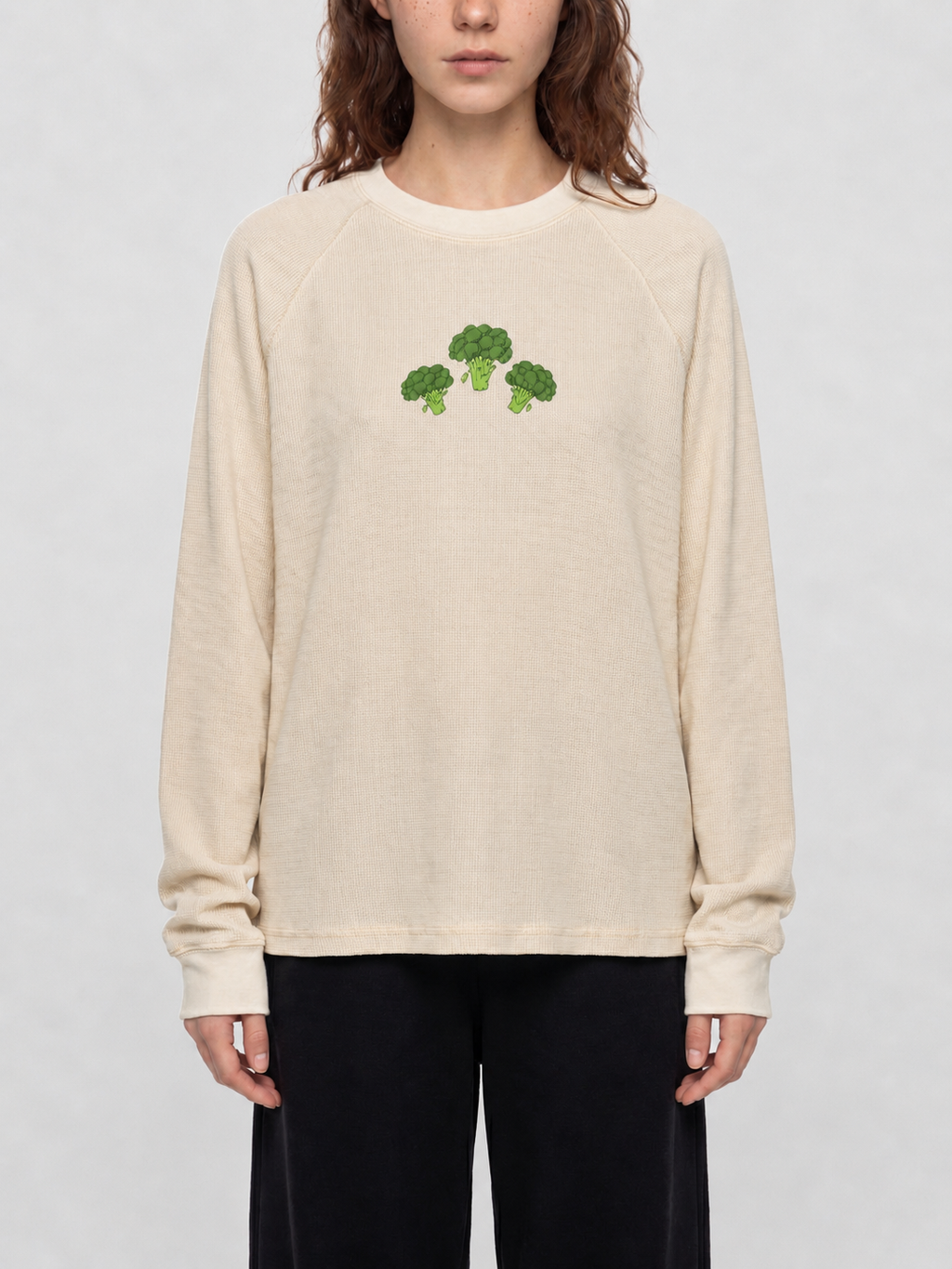 Unisex Vintage Wash Boxy  Waffle T-Shirt - Broccoli Collection