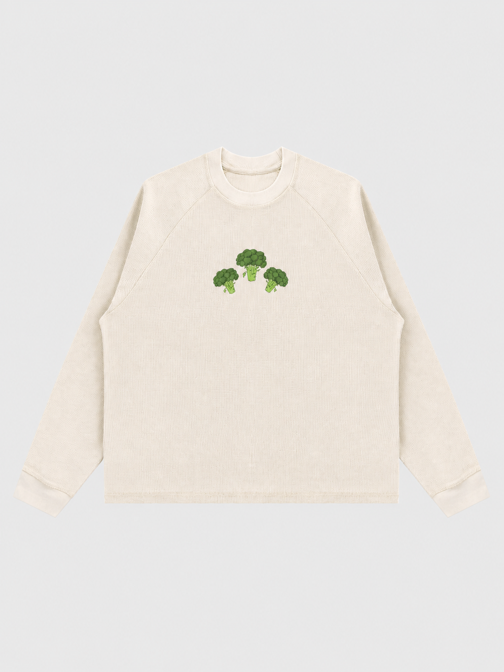 Unisex Vintage Wash Boxy  Waffle T-Shirt - Broccoli Collection